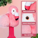 Pale Pink Flamingo Driver Headcover with Long Neck Sock