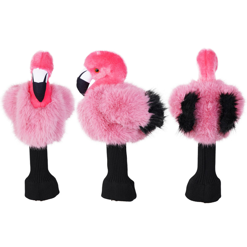 Pink Flamingo Driver Headcover with Long Neck Sock