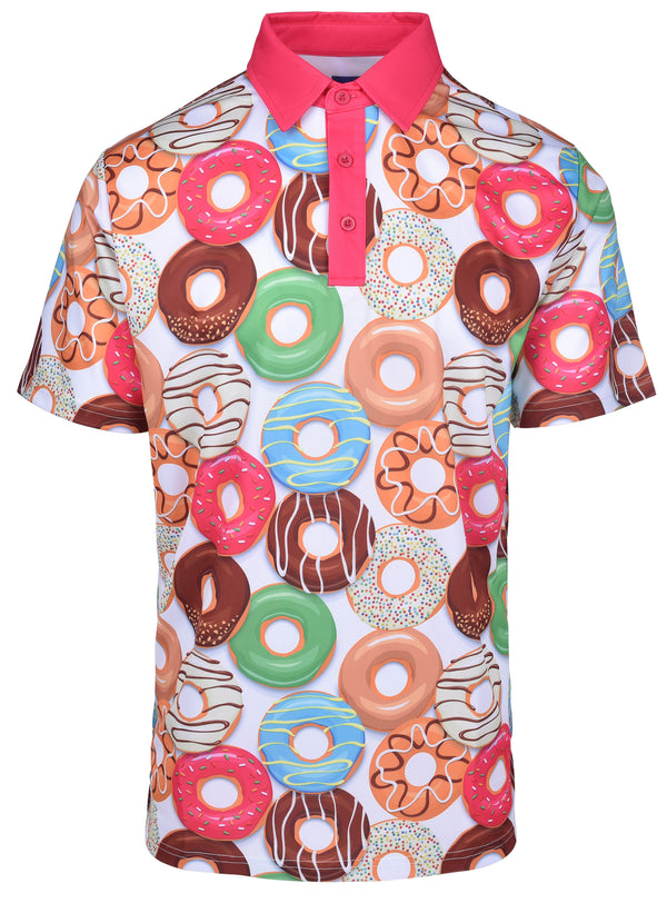 Putt for Dough-nuts Men's Golf Polo Shirt by ReadyGOLF