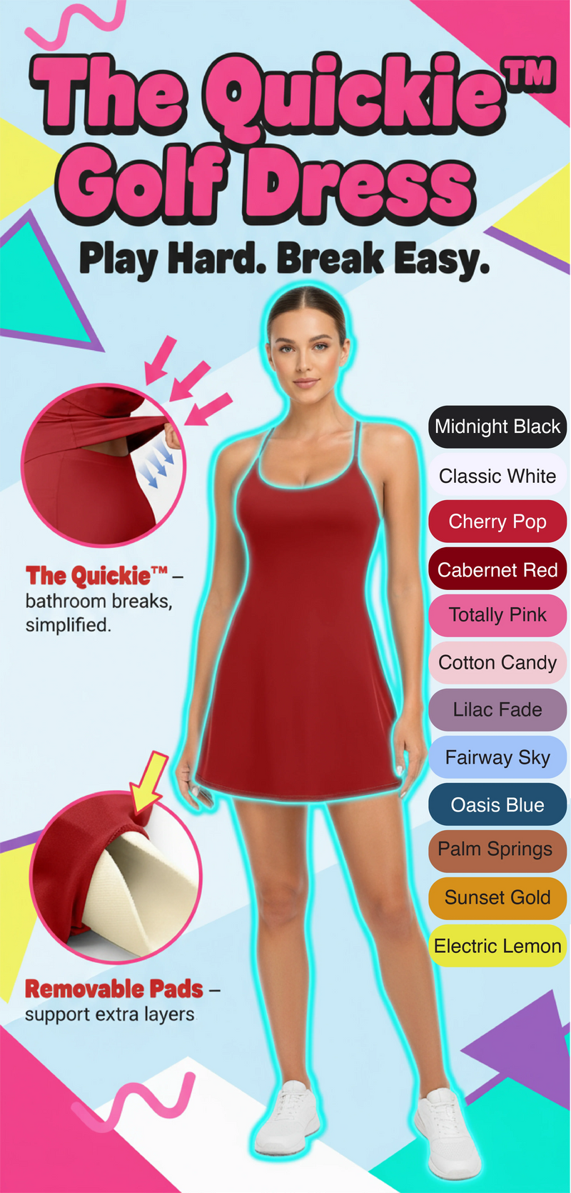 cotton golf dress The Quickie Active Women’s Golf Dress Classic White / S