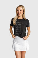 Putt, Putt Wine Crewneck Tee by Calliope Golf