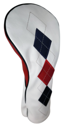 Classic Argyle Red, White & Blue Embroidered Driver Headcover by ReadyGOLF
