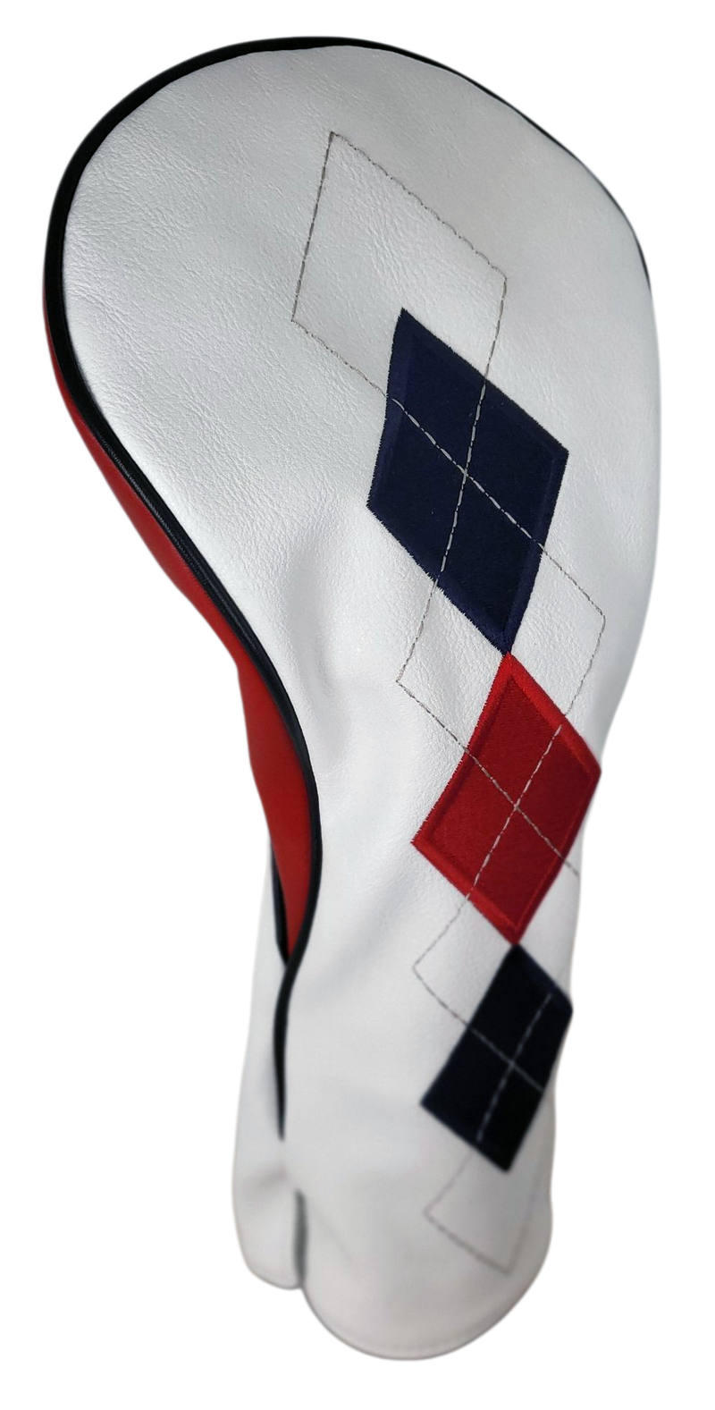 Classic Argyle Red, White & Blue Embroidered Driver Headcover by ReadyGOLF