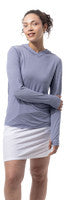 SanSoleil: Ladies UPF 50 Solmelange L/S Stripe Hoodie - 900451MM
