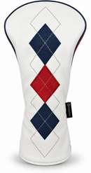 Classic Argyle Red, White & Blue Embroidered Driver Headcover by ReadyGOLF