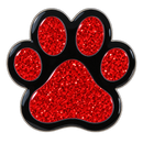 Red Paw Print Glitter Ball Marker & Hat Clip by ReadyGOLF
