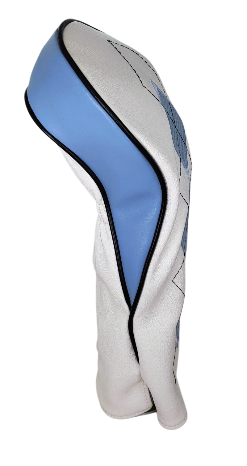 Classic Argyle Sky Blue Embroidered Driver Headcover by ReadyGOLF