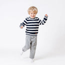 Striped Cable Knit Kids Sweater