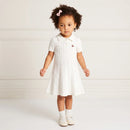 Cable Knit Polo Dress in White