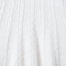 Cable Knit Polo Dress in White