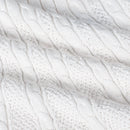Cable Knit Polo Dress in White