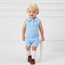 Cable Knit Short in Baby Blue