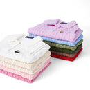Cable Knit Sleeveless Polo Shirt in Cream