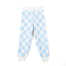 Blue Checker Knit Jogger Pants