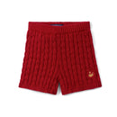 Cable Knit Short in Red Xmas