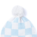 Blue Checker Baby Knit Beanie
