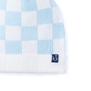Blue Checker Baby Knit Beanie