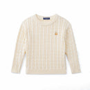 Classic Cable Knit Baby Sweater in Cream