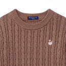 Classic Cable Knit Baby Sweater in Mocha