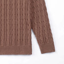 Classic Cable Knit Baby Sweater in Mocha