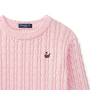 Classic Cable Knit Baby Sweater in Pink