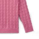Classic Cable Knit Baby Sweater in Rose Pink