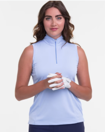 EP NY Golf: Women's Sleeveless Convertible Zip Mock Polo
