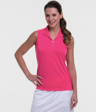 EP NY Golf: Women's Sleeveless Convertible Zip Mock Polo