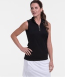 EP NY Golf: Women's Sleeveless Convertible Zip Mock Polo - NS5111X