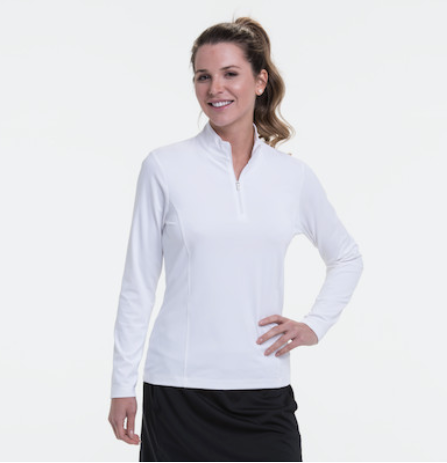 EP NY Golf: Women's Long Sleeve Zip Mock Polo