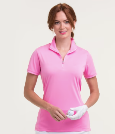 EP NY Golf: Women's Short Sleeve Convertible Zip Mock Polo