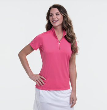 EP NY Golf: Women's Short Sleeve Convertible Zip Mock Polo