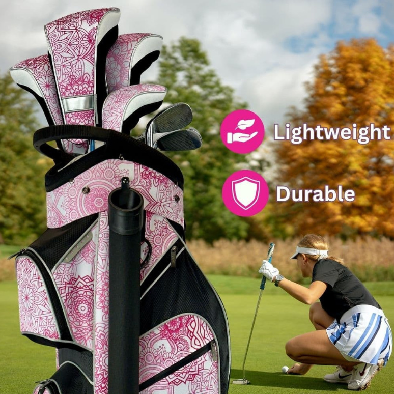 Taboo Fashions: Ladies External Putter Tube for Golf Bag - Pink Mandala