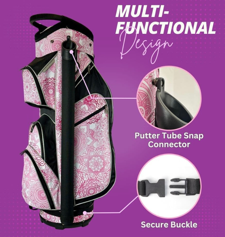 Taboo Fashions: Ladies External Putter Tube for Golf Bag - Pink Mandala