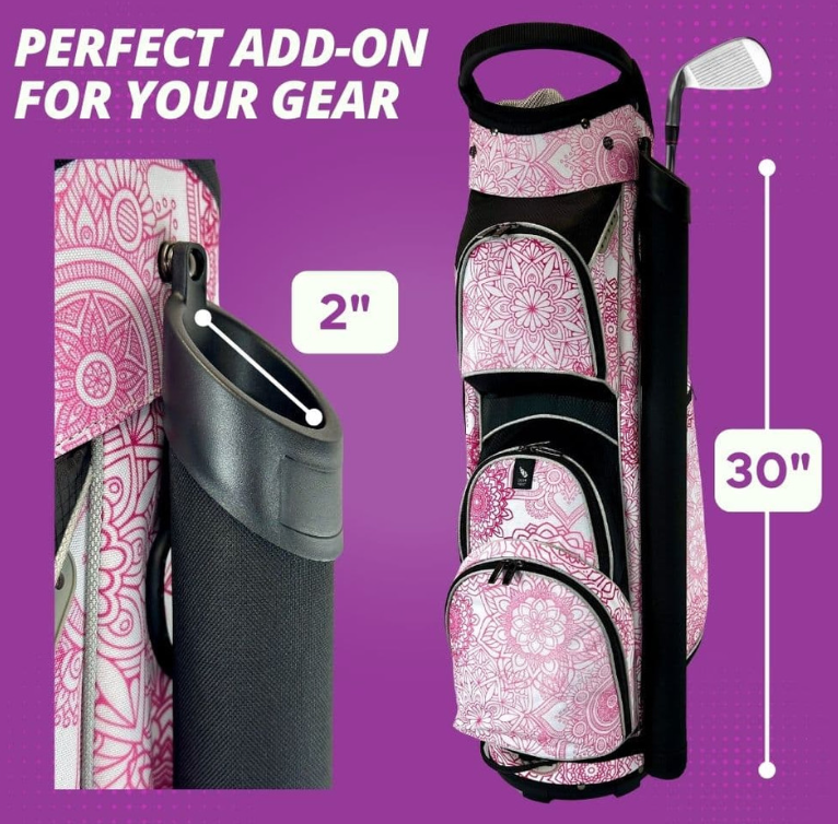 Taboo Fashions: Ladies External Putter Tube for Golf Bag - Pink Mandala