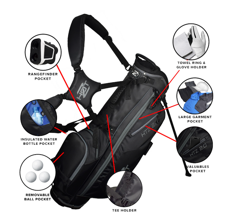 Hot-Z Golf: 2.0 Stand Bag - Black/Black