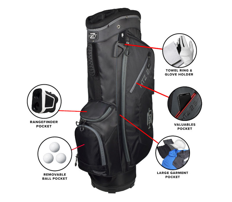 Hot-Z Golf: 2.5 Cart Bag - Black/Black