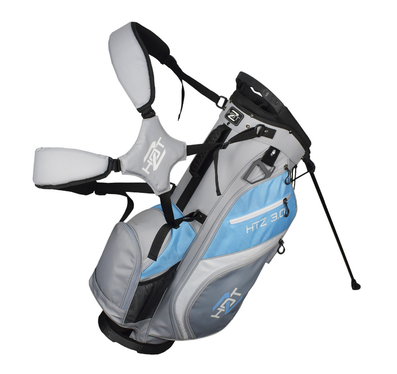 Hot-Z Golf: 3.0 Stand Bag - Grey/Light Blue/White