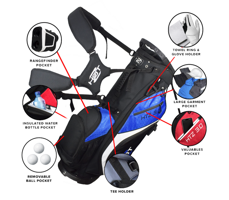 Hot-Z Golf: 3.0 Stand Bag - Black/Blue/White