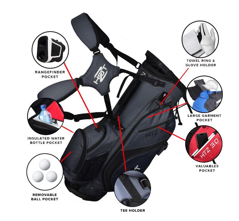 Hot-Z Golf: 3.0 Stand Bag - Grey/Black