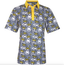 Tattoo Golf:  Men's Party Animal Cool-Stretch Performance Golf Shirt - Frog