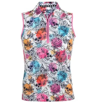 Tattoo Golf: Couple's Matching Cool-Stretch Golf Shirt - Skull & Roses (Multicolor)