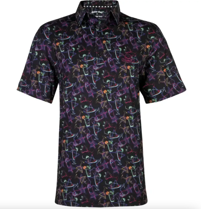 Tattoo Golf: Couple's Matching 19th Hole Golf Shirts - Neon