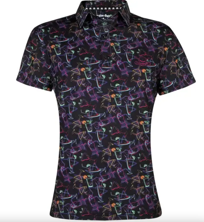 Tattoo Golf: Couple's Matching 19th Hole Golf Shirts - Neon