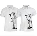 Tattoo Golf: Couple's Matching Mr. and Mrs. Bones Golf Shirts - White