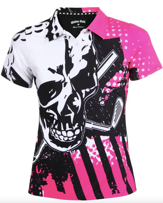 Tattoo Golf: Couple's Matching Blade Golf Shirts - Blue/Pink