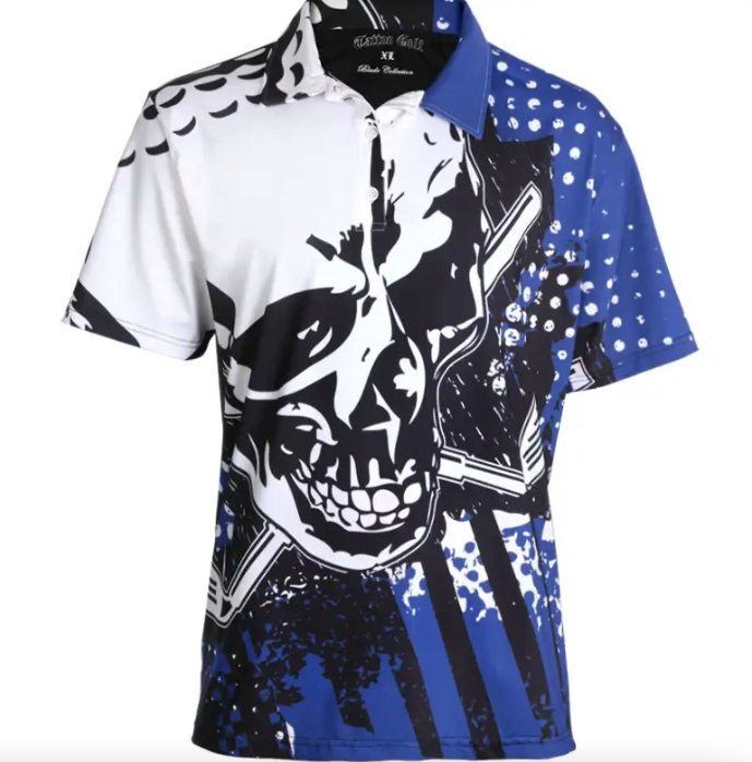 Tattoo Golf: Couple's Matching Blade Golf Shirts - Blue/Pink