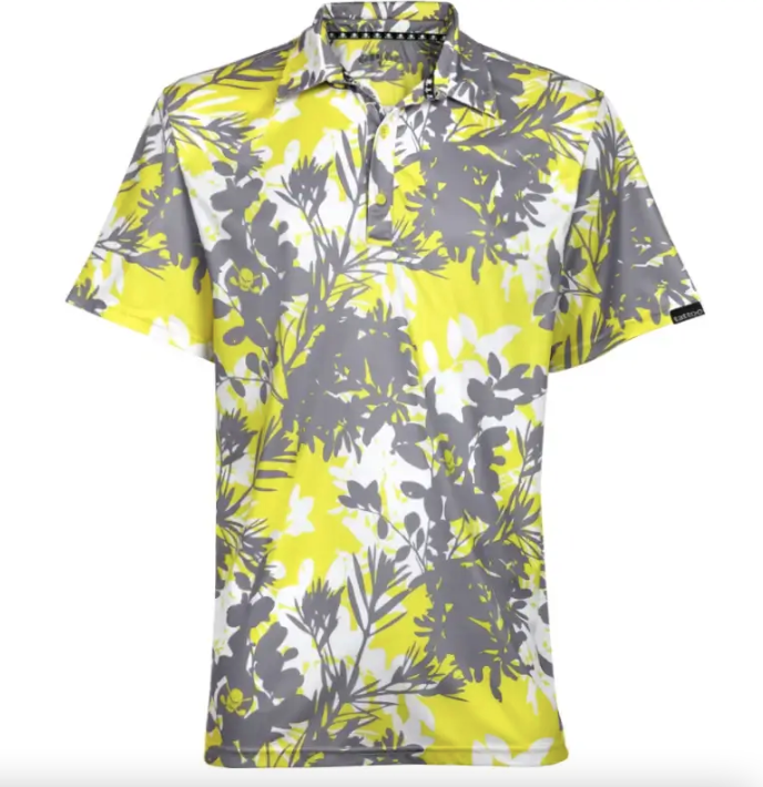 Tattoo Golf: Couple's Matching Hawaiian Golf Shirts - Yellow