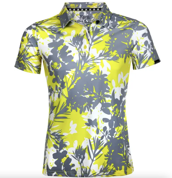 Tattoo Golf: Couple's Matching Hawaiian Golf Shirts - Yellow