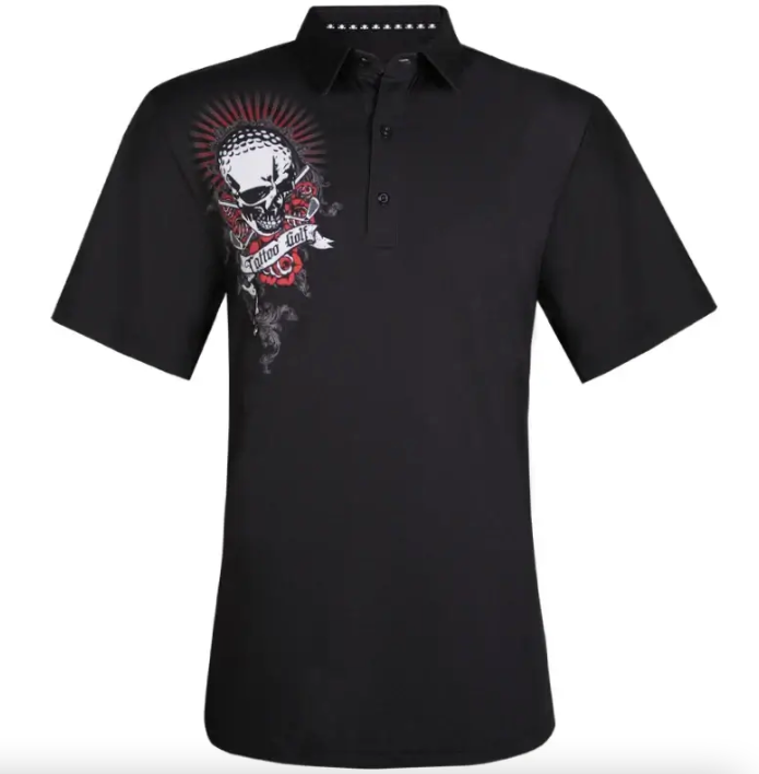 Tattoo Golf: Couple's Matching Bad Lies Golf Shirts - Black